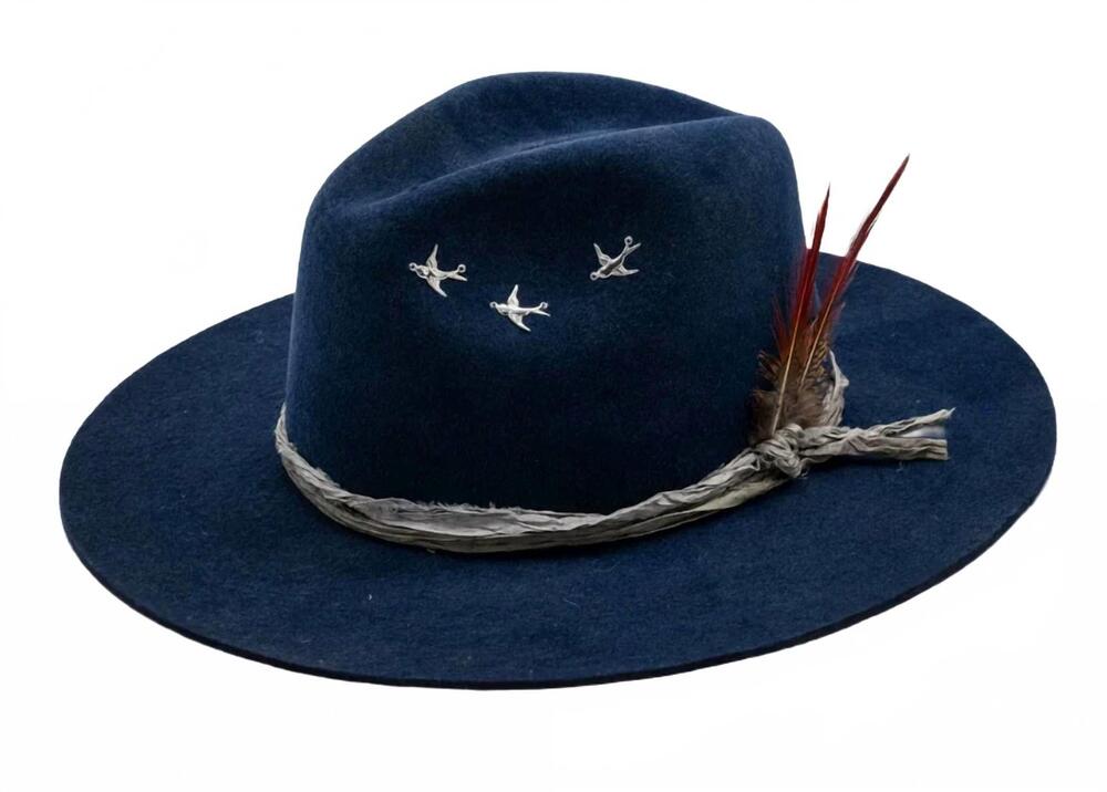 NEW HAMPUI HATS unisex social wool felt fedora in blue